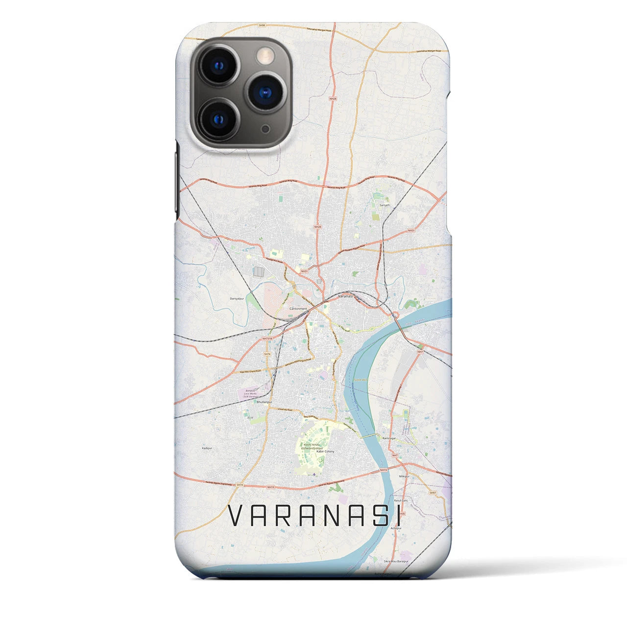 【ヴァーラーナシー】地図柄iPhoneケース（バックカバータイプ・ナチュラル）iPhone 11 Pro Max 用