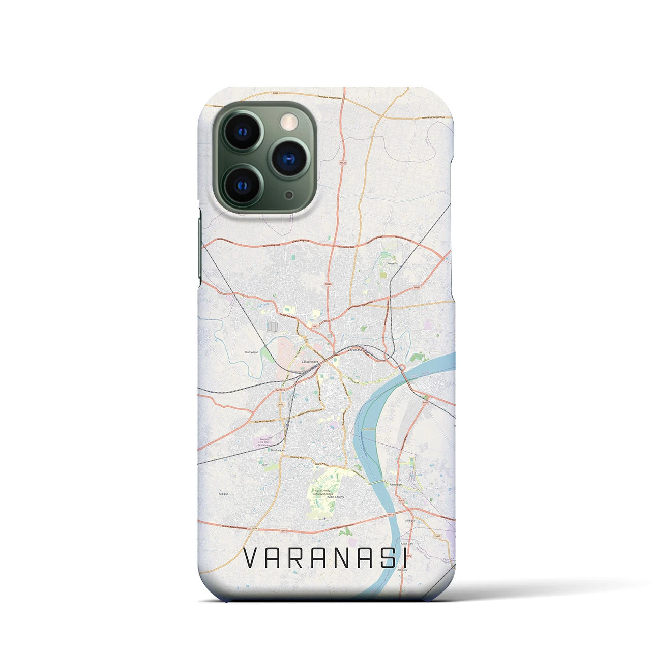 【ヴァーラーナシー】地図柄iPhoneケース（バックカバータイプ・ナチュラル）iPhone 11 Pro 用