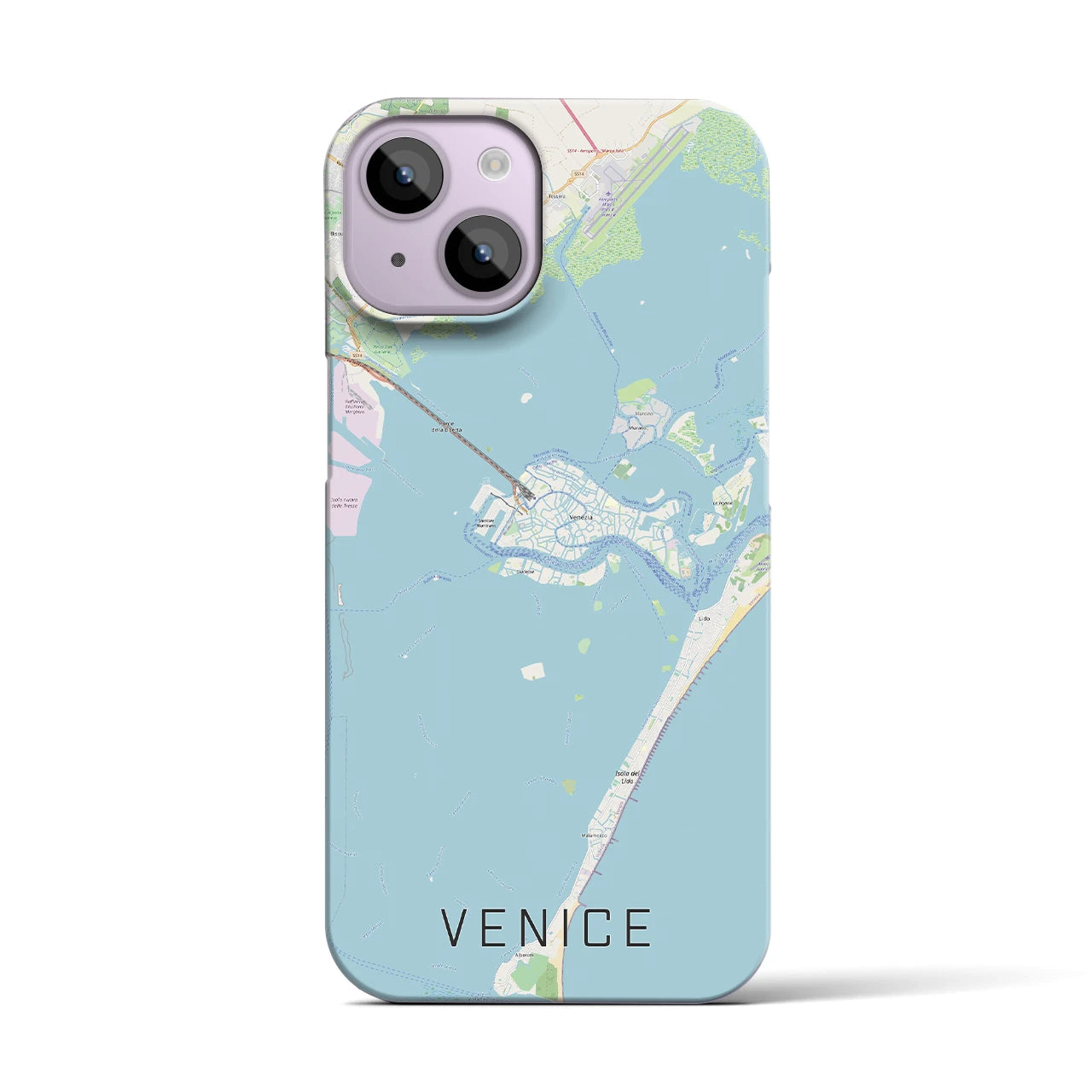 【ヴェネツィア】地図柄iPhoneケース（バックカバータイプ・ナチュラル）iPhone 14 用