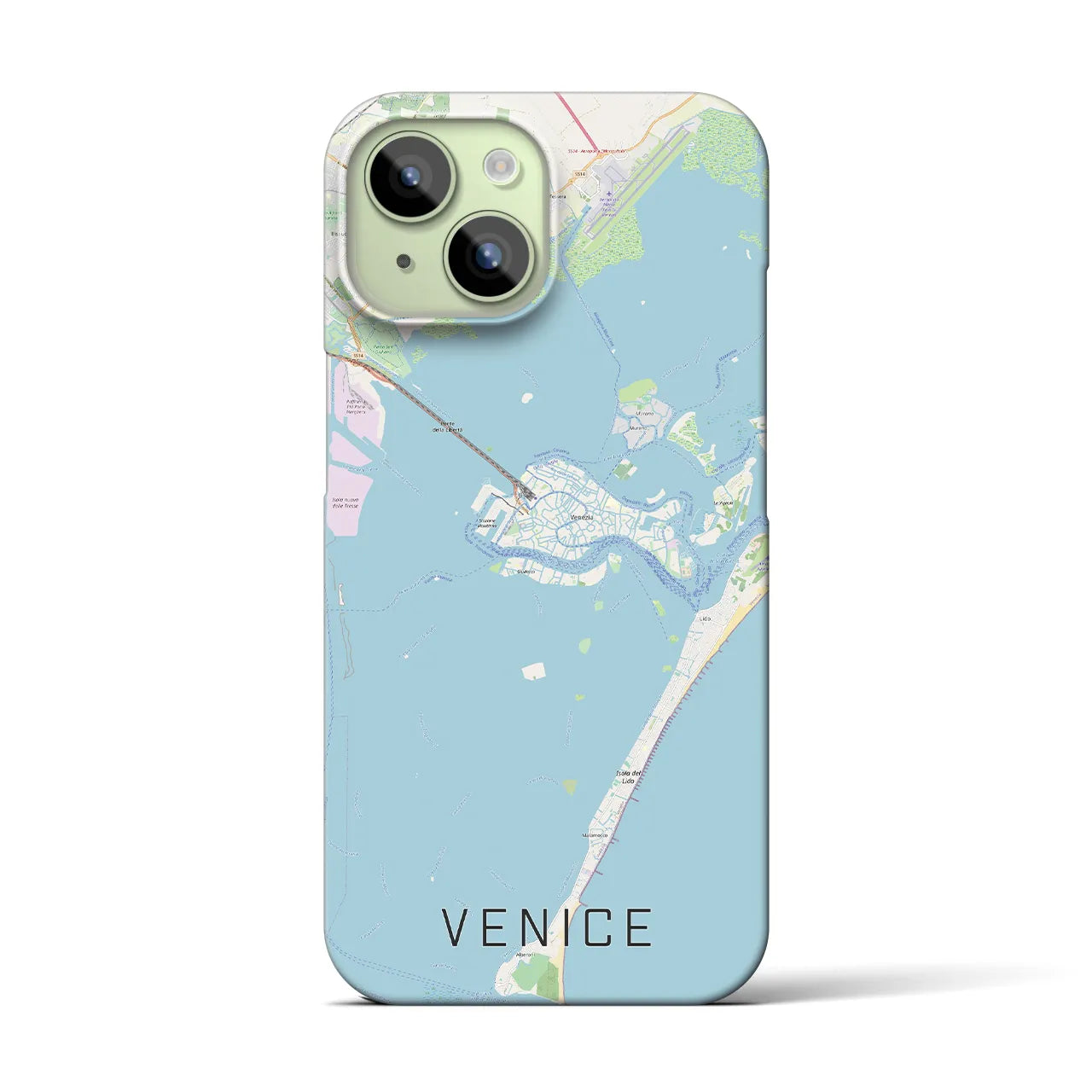 【ヴェネツィア】地図柄iPhoneケース（バックカバータイプ・ナチュラル）iPhone 15 用