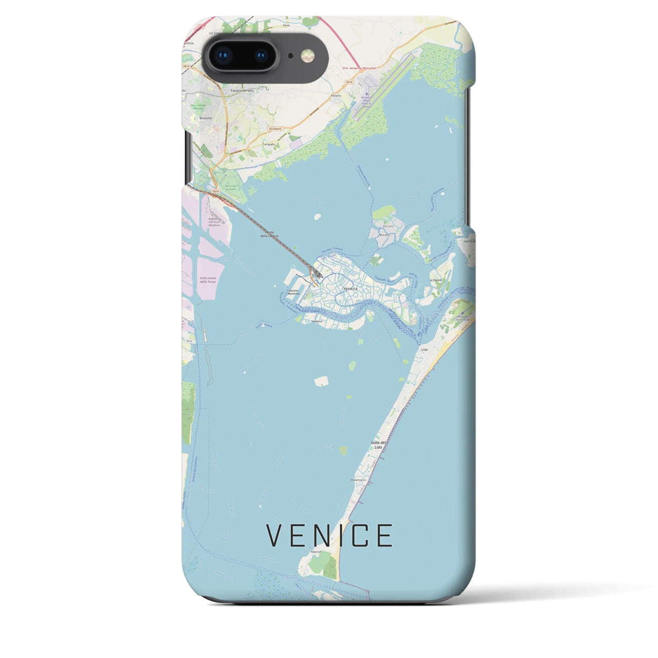 【ヴェネツィア】地図柄iPhoneケース（バックカバータイプ・ナチュラル）iPhone 8Plus /7Plus / 6sPlus / 6Plus 用