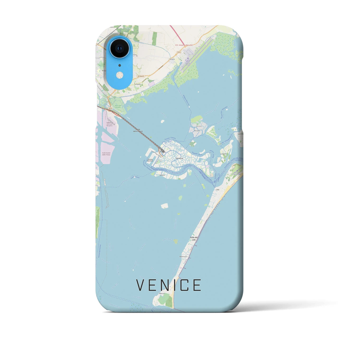 【ヴェネツィア】地図柄iPhoneケース（バックカバータイプ・ナチュラル）iPhone XR 用