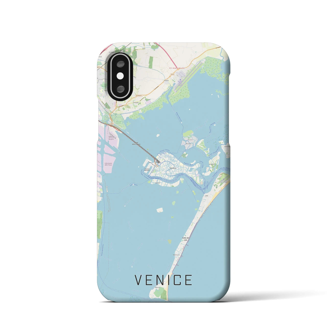 【ヴェネツィア】地図柄iPhoneケース（バックカバータイプ・ナチュラル）iPhone XS / X 用
