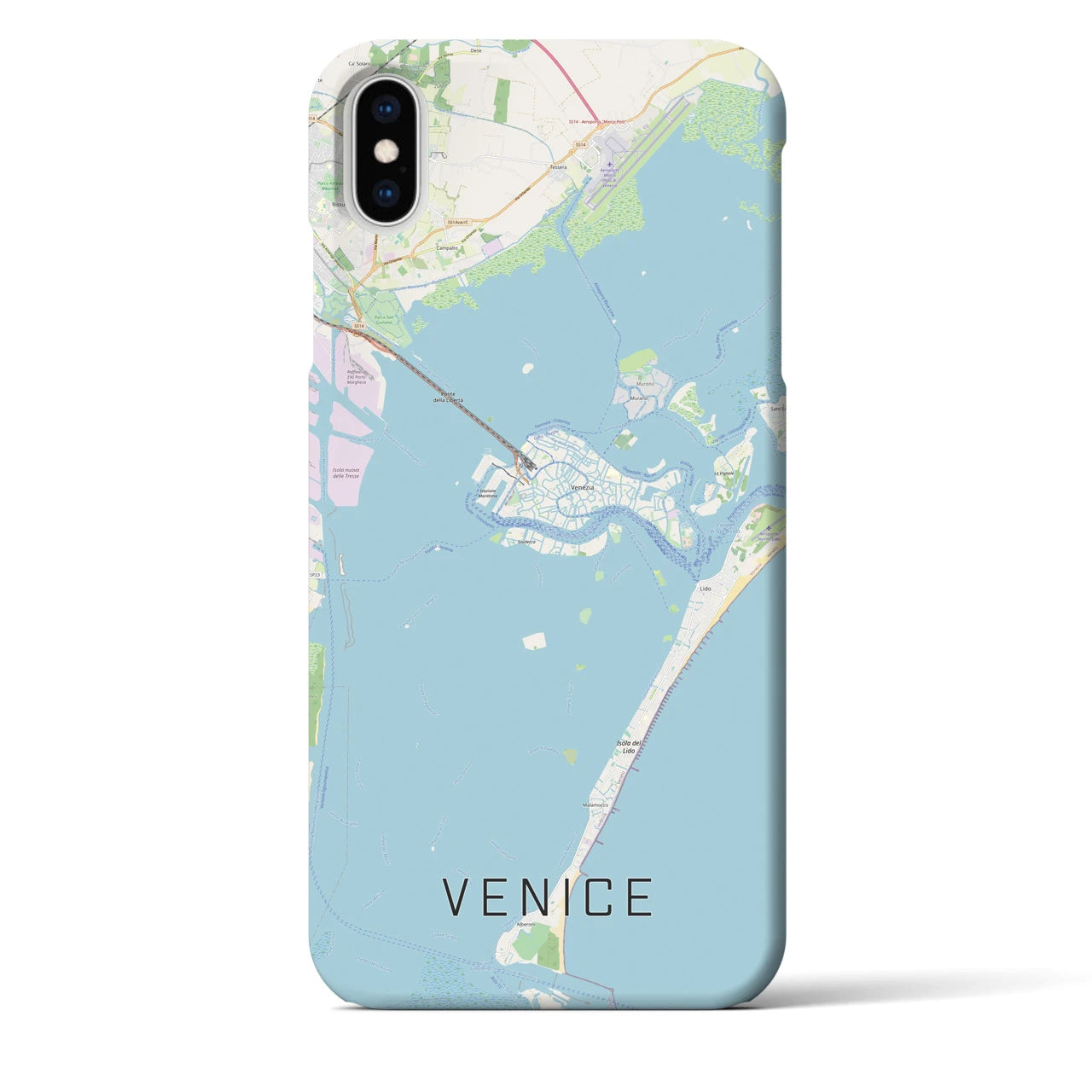 【ヴェネツィア】地図柄iPhoneケース（バックカバータイプ・ナチュラル）iPhone XS Max 用