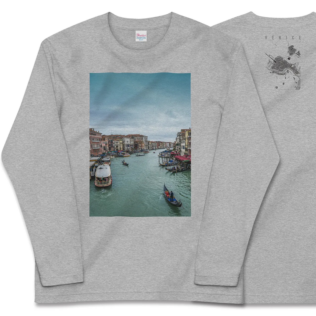 【ヴェネツィア(イタリア)】Map World ロングスリーブTシャツ