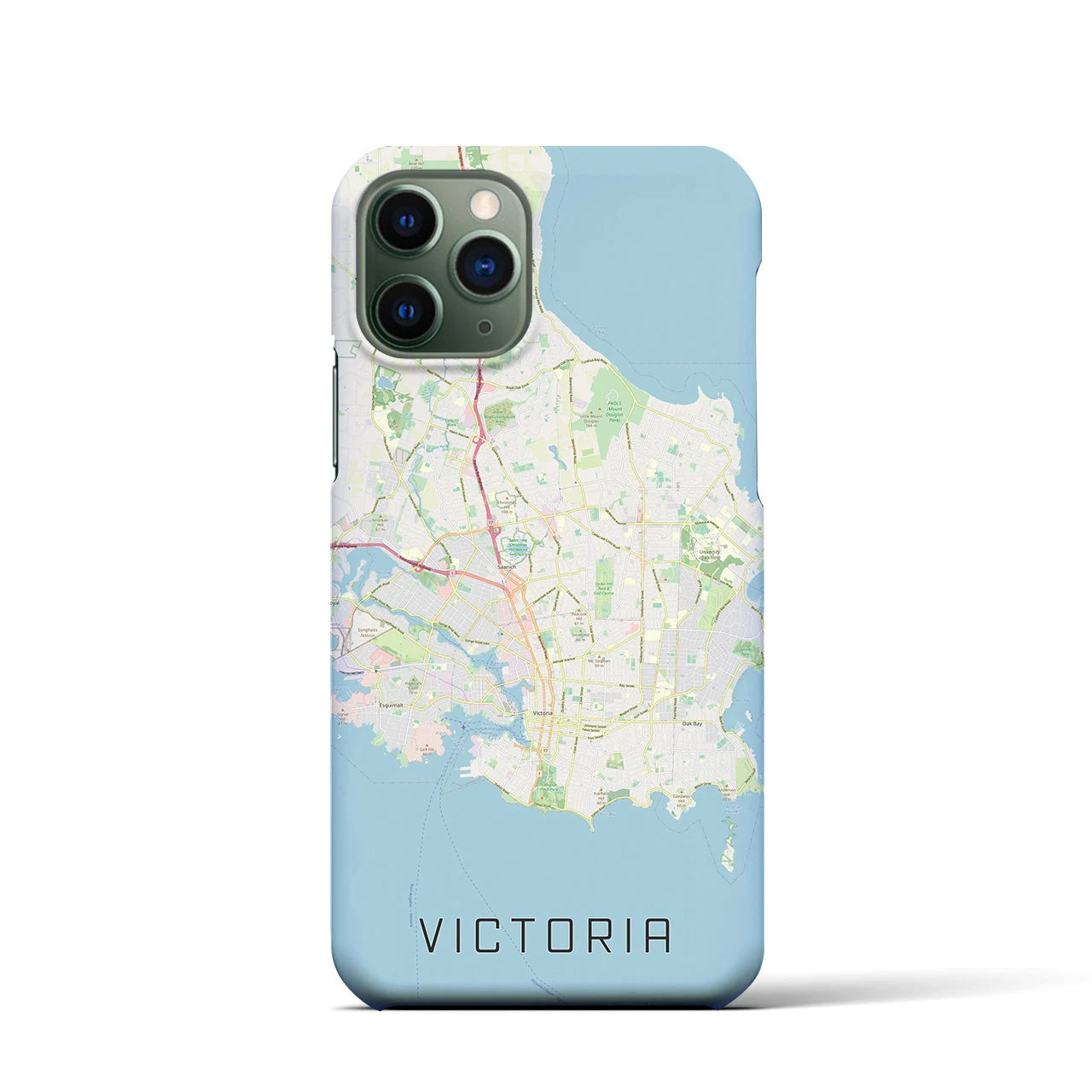 【ビクトリア】地図柄iPhoneケース（バックカバータイプ・ナチュラル）iPhone 11 Pro 用