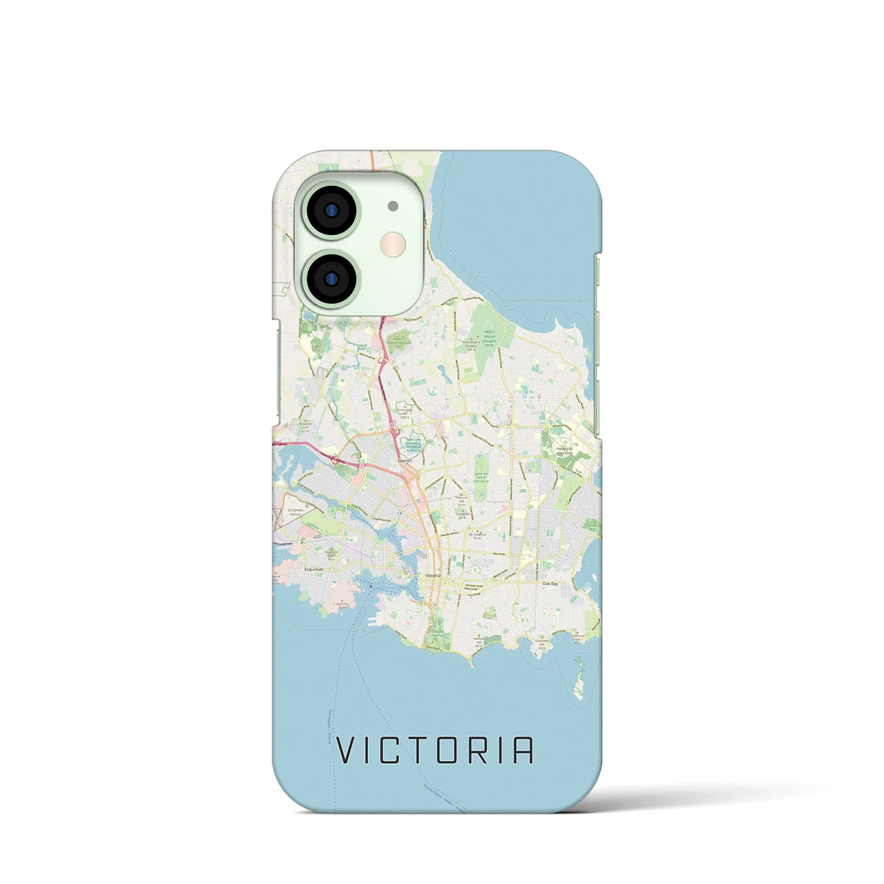 【ビクトリア】地図柄iPhoneケース（バックカバータイプ・ナチュラル）iPhone 12 mini 用