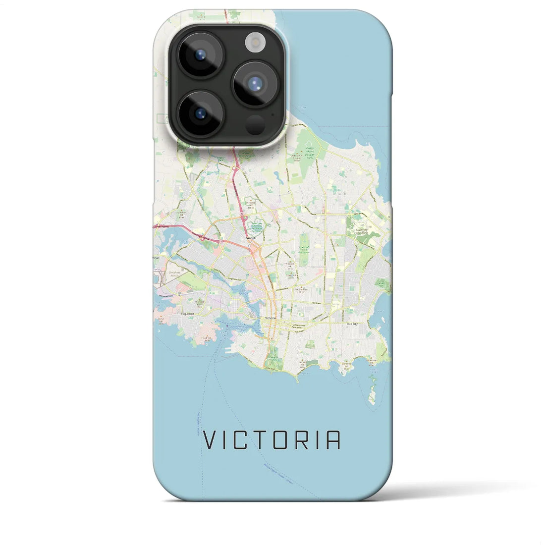 【ビクトリア】地図柄iPhoneケース（バックカバータイプ・ナチュラル）iPhone 15 Pro Max 用