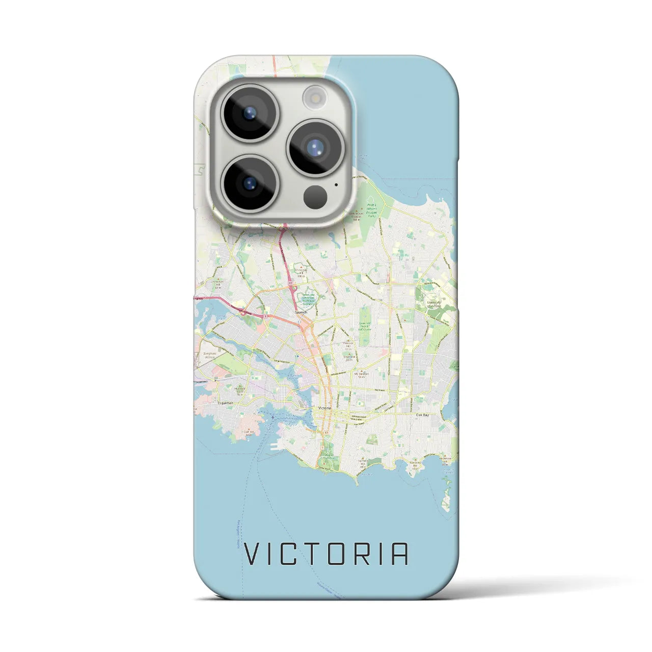 【ビクトリア】地図柄iPhoneケース（バックカバータイプ・ナチュラル）iPhone 15 Pro 用