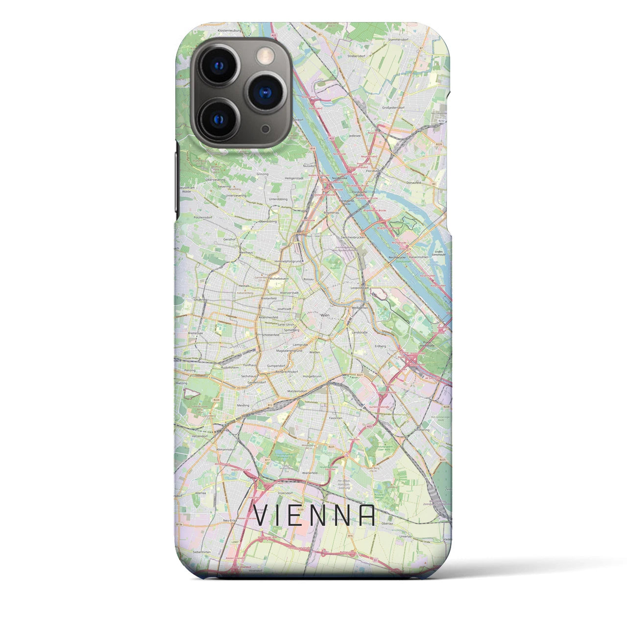 【ウィーン】地図柄iPhoneケース（バックカバータイプ・ナチュラル）iPhone 11 Pro Max 用