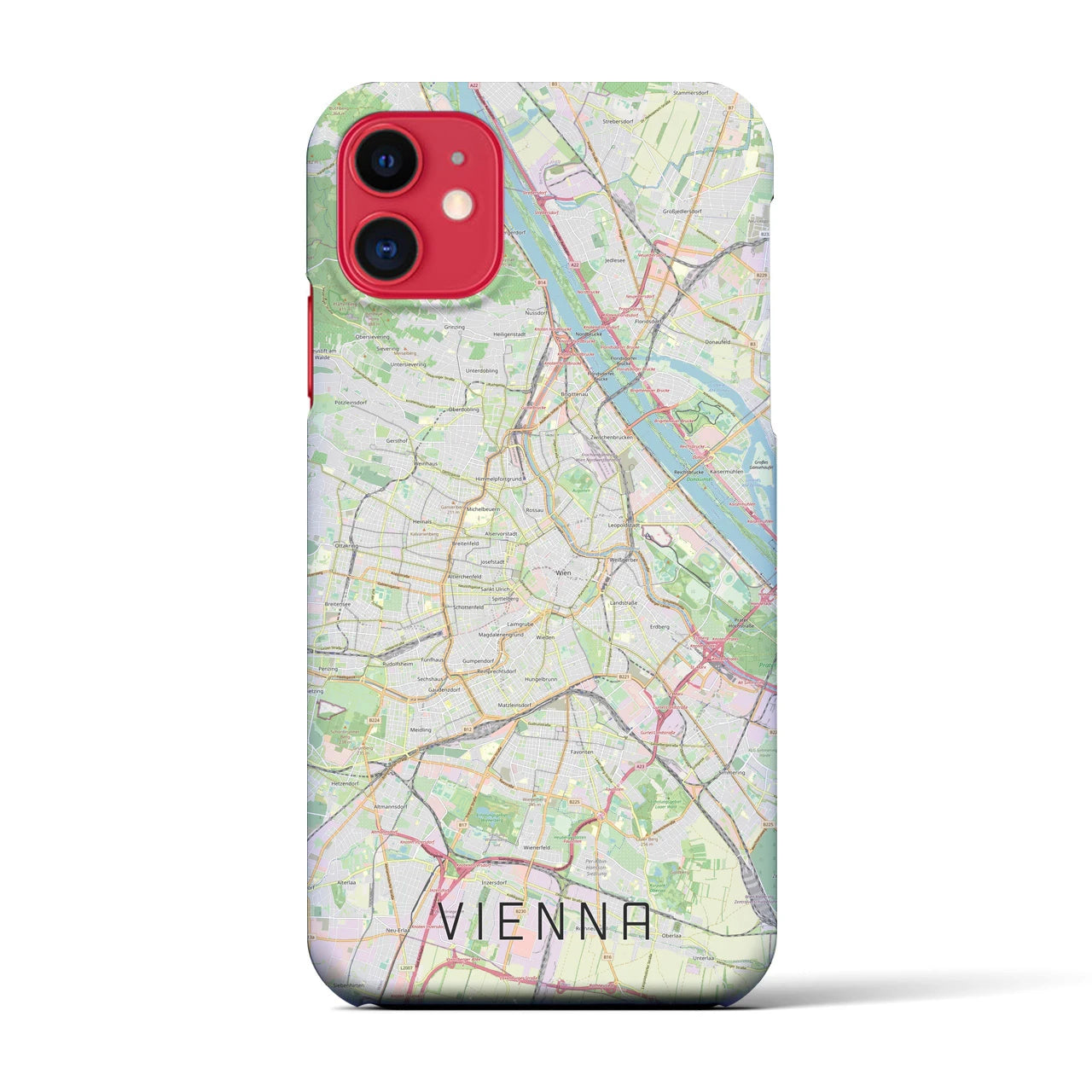 【ウィーン】地図柄iPhoneケース（バックカバータイプ・ナチュラル）iPhone 11 用