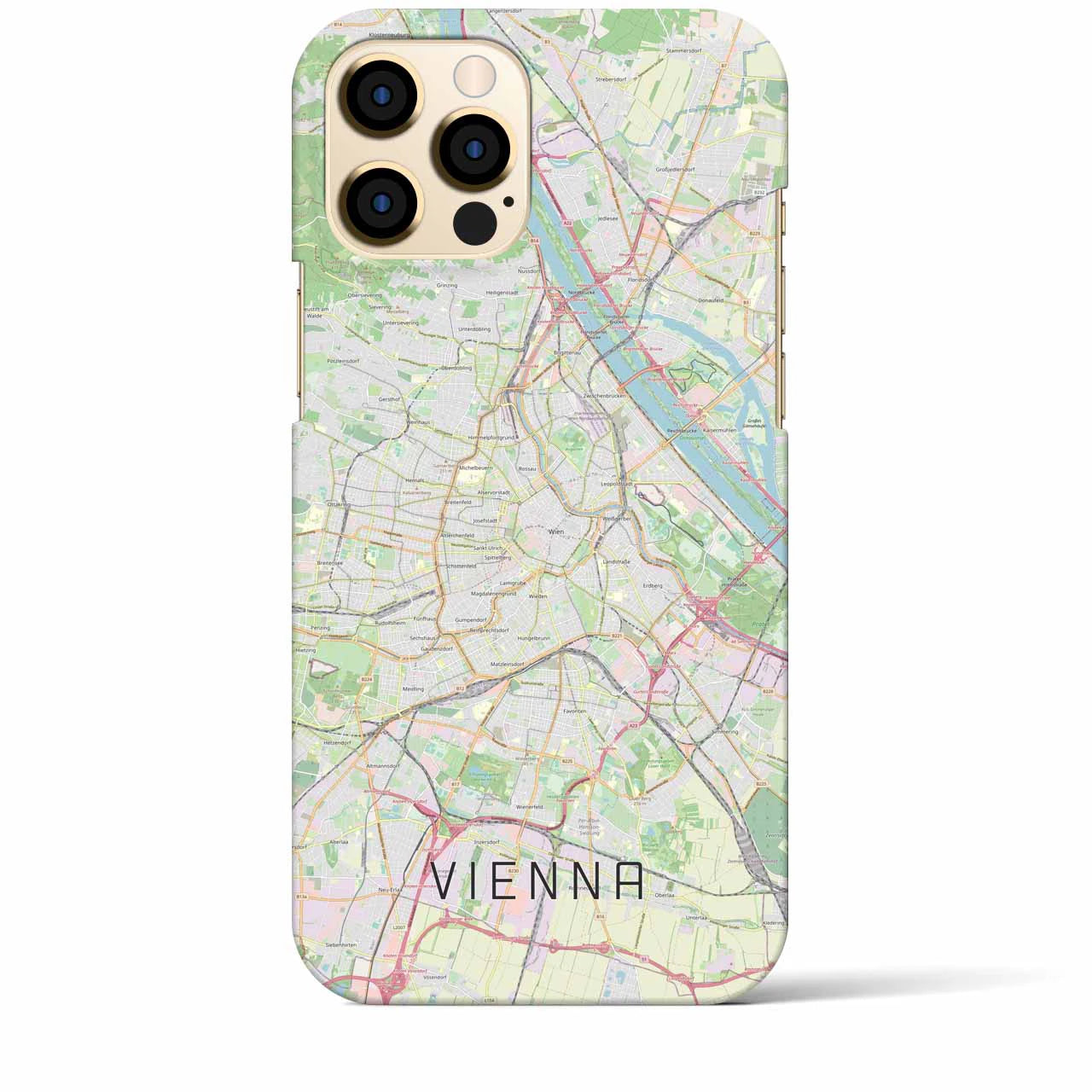 【ウィーン】地図柄iPhoneケース（バックカバータイプ・ナチュラル）iPhone 12 Pro Max 用