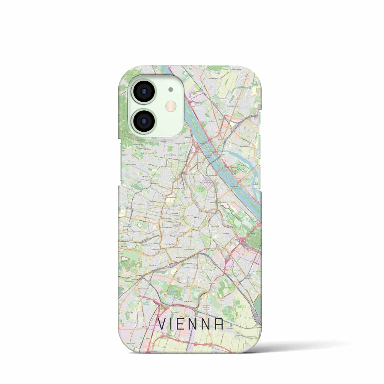 【ウィーン】地図柄iPhoneケース（バックカバータイプ・ナチュラル）iPhone 12 mini 用