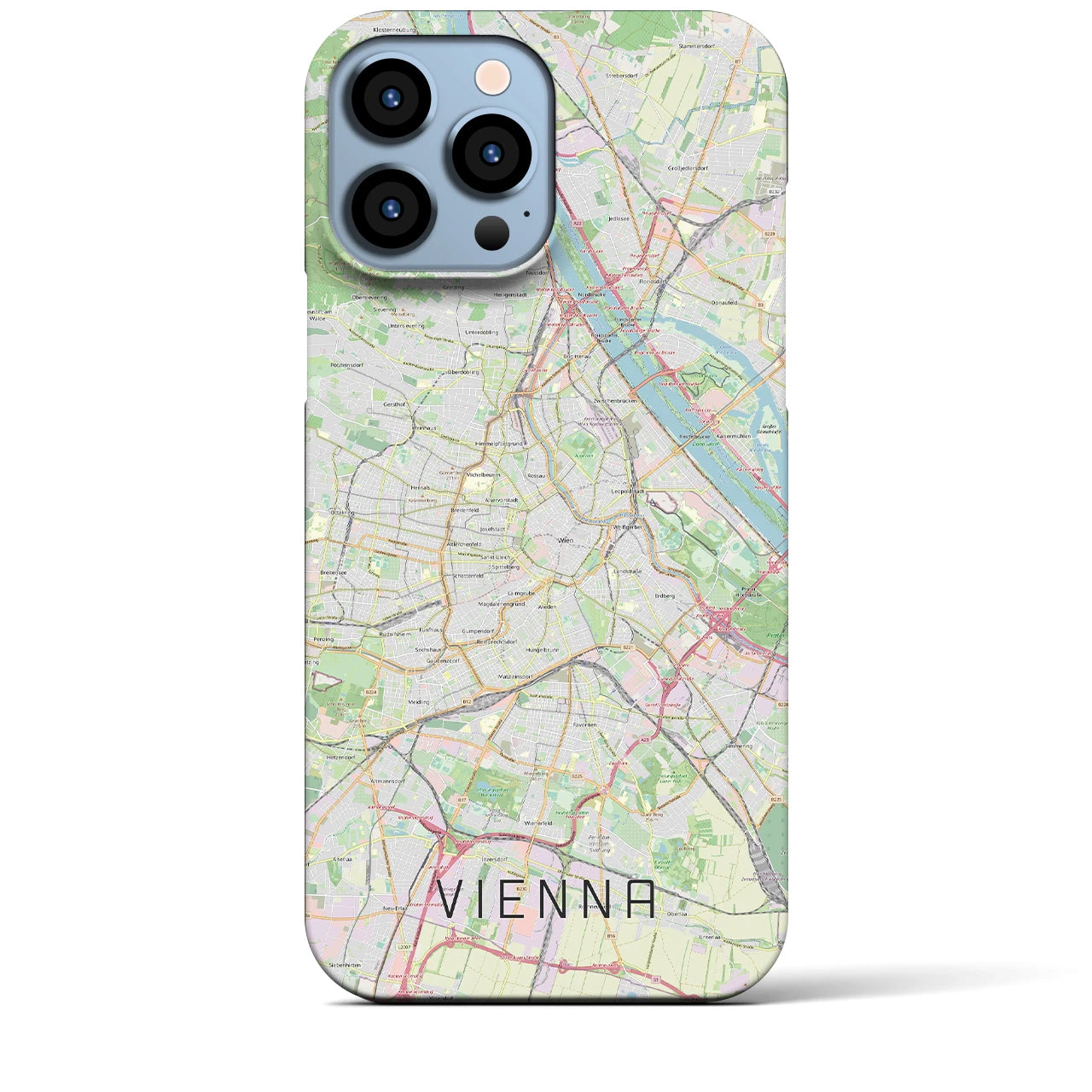 【ウィーン】地図柄iPhoneケース（バックカバータイプ・ナチュラル）iPhone 13 Pro Max 用