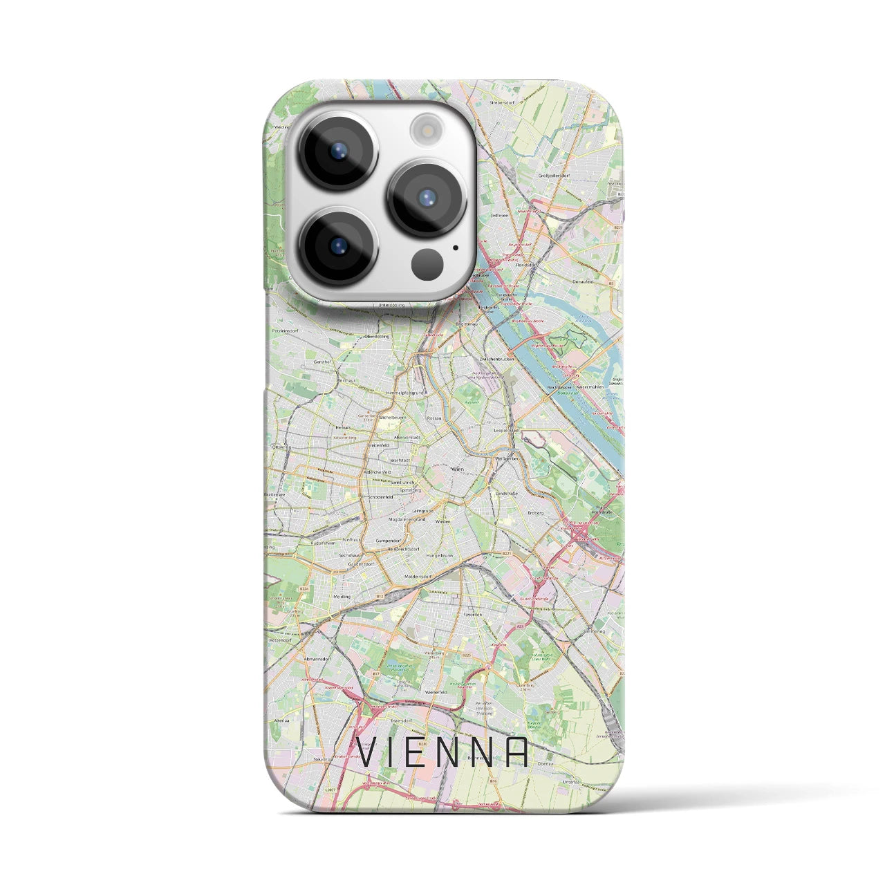 【ウィーン】地図柄iPhoneケース（バックカバータイプ・ナチュラル）iPhone 14 Pro 用