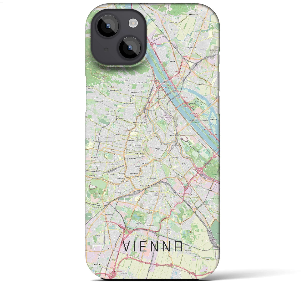 【ウィーン】地図柄iPhoneケース（バックカバータイプ・ナチュラル）iPhone 14 Plus 用