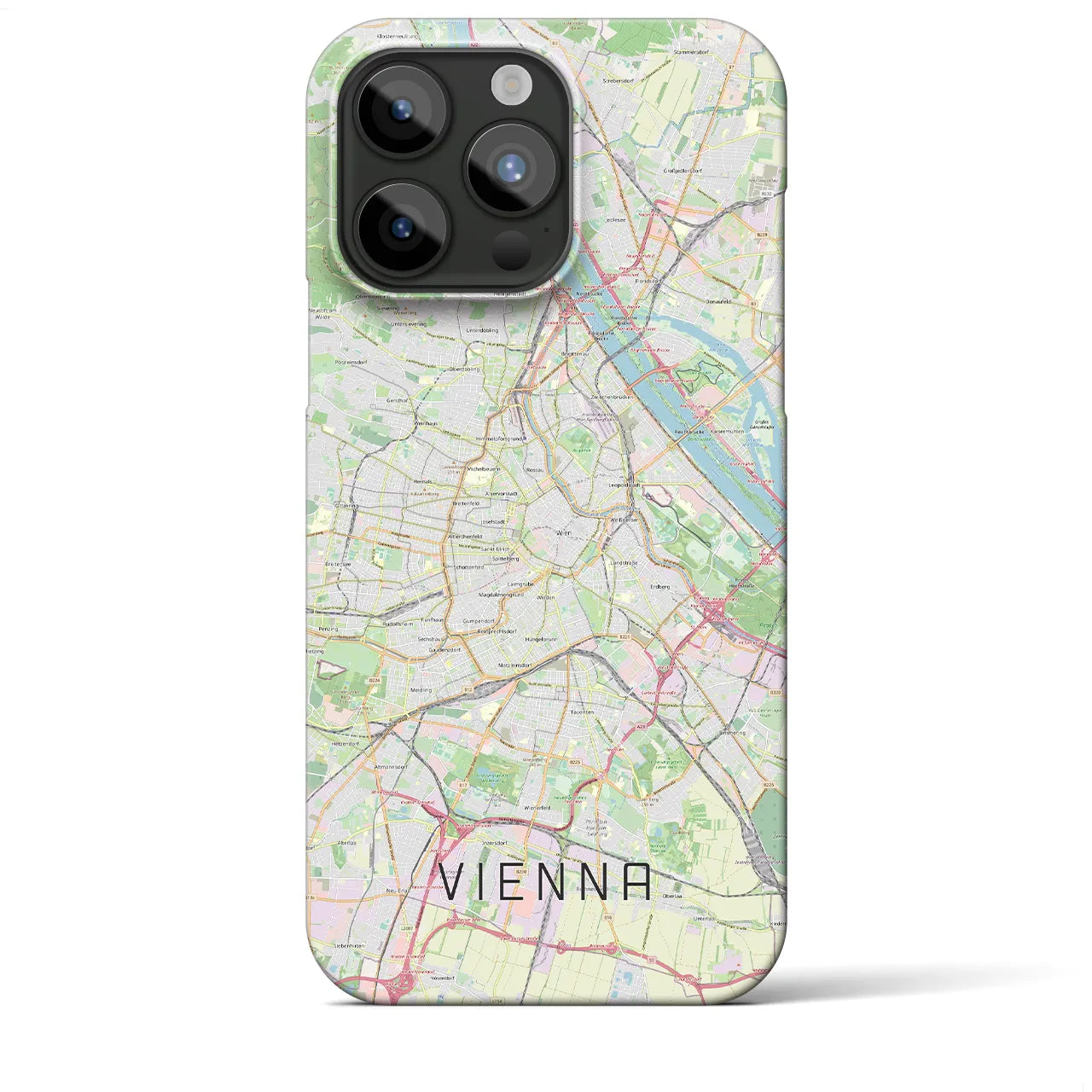 【ウィーン】地図柄iPhoneケース（バックカバータイプ・ナチュラル）iPhone 15 Pro Max 用
