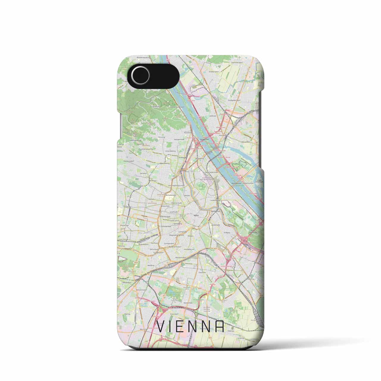 【ウィーン】地図柄iPhoneケース（バックカバータイプ・ナチュラル）iPhone SE（第3 / 第2世代） / 8 / 7 / 6s / 6 用