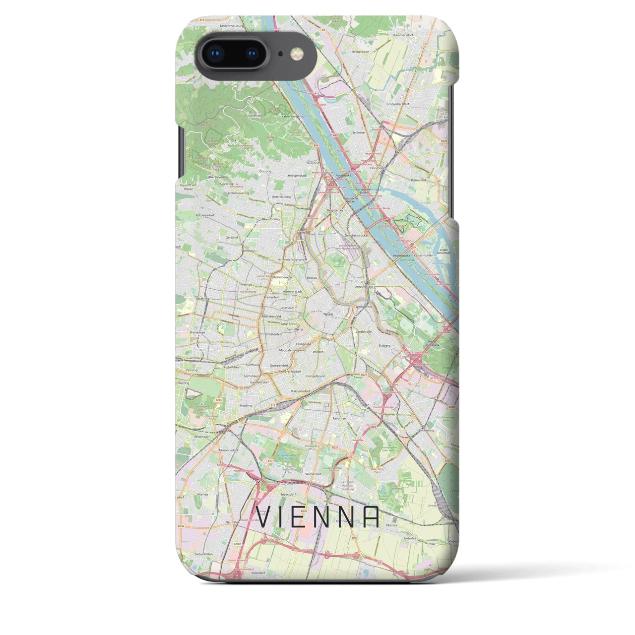 【ウィーン】地図柄iPhoneケース（バックカバータイプ・ナチュラル）iPhone 8Plus /7Plus / 6sPlus / 6Plus 用