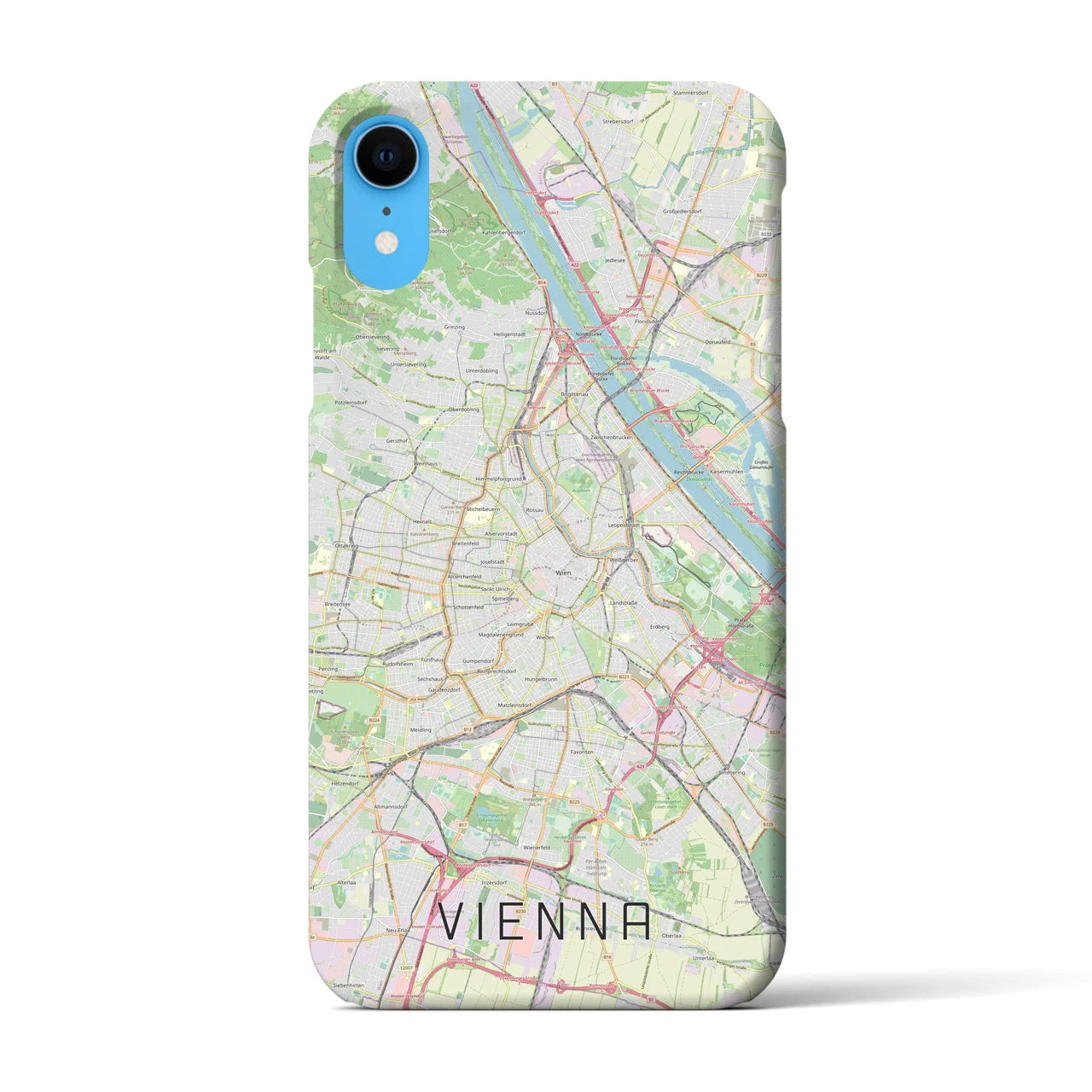 【ウィーン】地図柄iPhoneケース（バックカバータイプ・ナチュラル）iPhone XR 用
