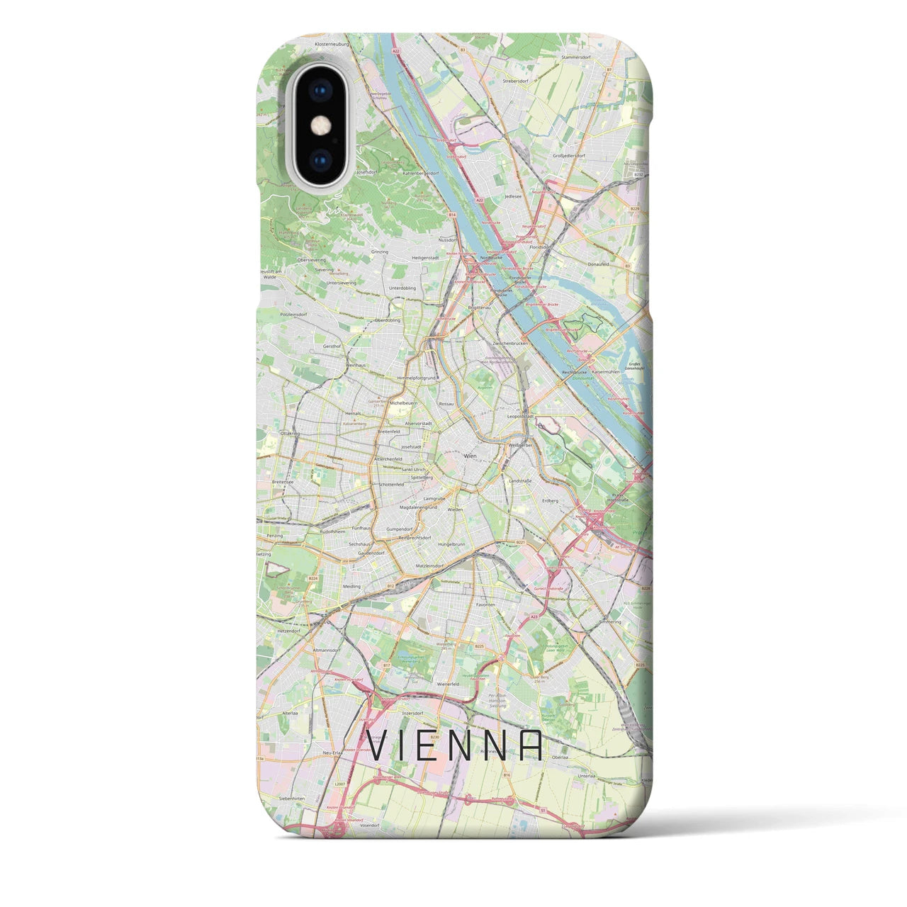 【ウィーン】地図柄iPhoneケース（バックカバータイプ・ナチュラル）iPhone XS Max 用