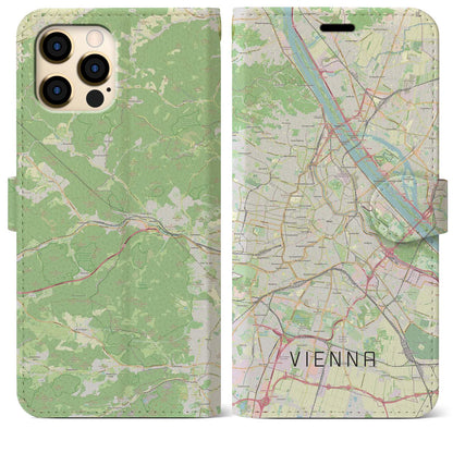 【ウィーン（オーストリア）】地図柄iPhoneケース（手帳タイプ）ナチュラル・iPhone 12 Pro Max 用