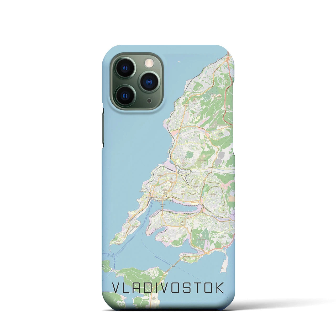 【ウラジオストク】地図柄iPhoneケース（バックカバータイプ・ナチュラル）iPhone 11 Pro 用