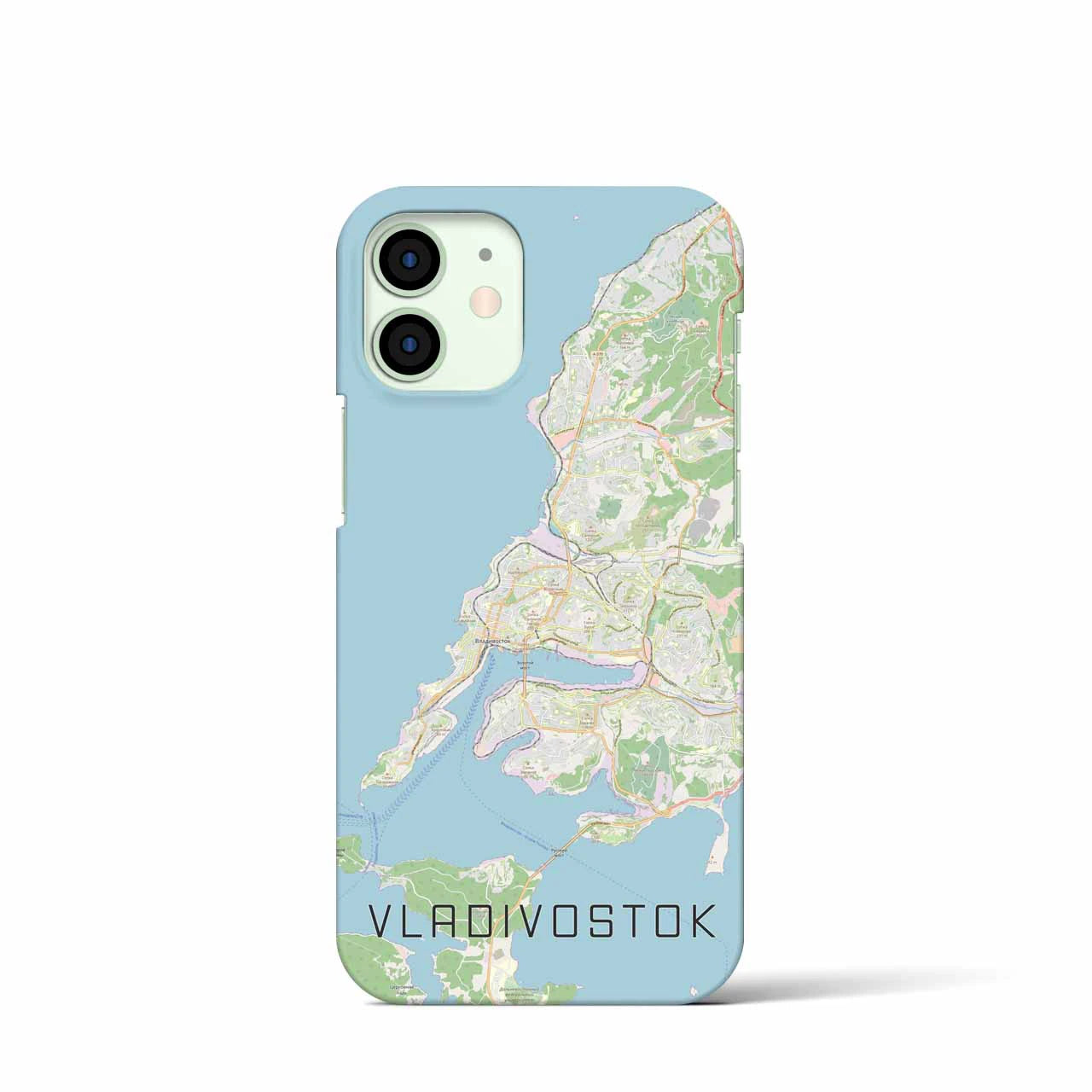 【ウラジオストク】地図柄iPhoneケース（バックカバータイプ・ナチュラル）iPhone 12 mini 用