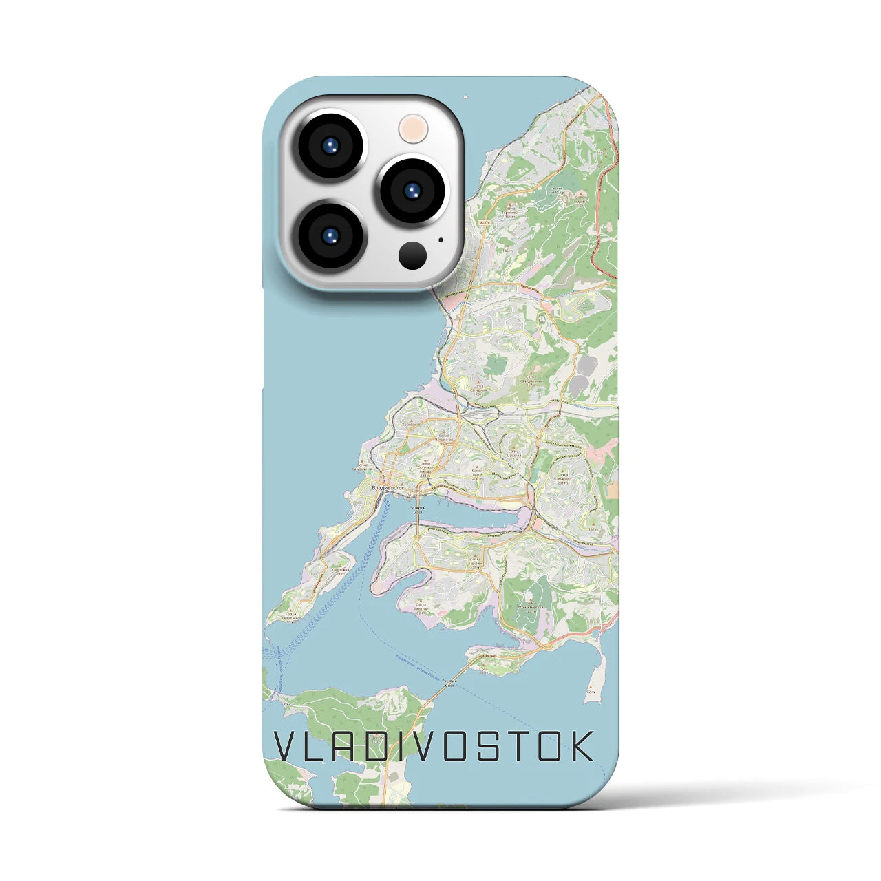 【ウラジオストク】地図柄iPhoneケース（バックカバータイプ・ナチュラル）iPhone 13 Pro 用