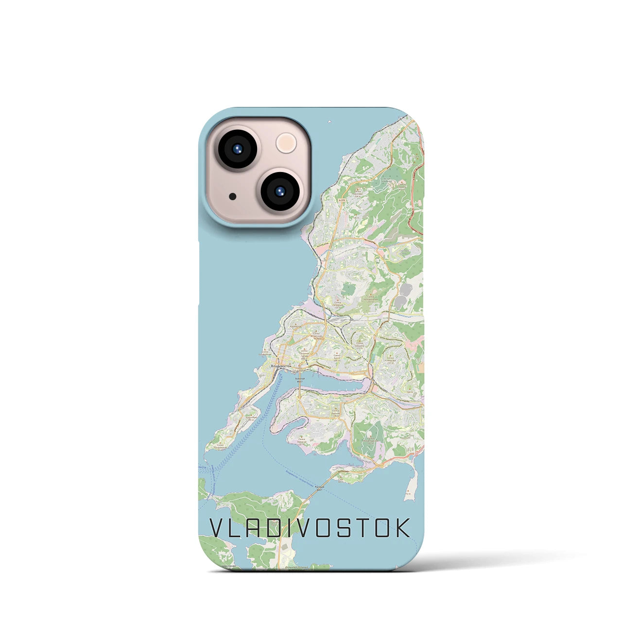【ウラジオストク】地図柄iPhoneケース（バックカバータイプ・ナチュラル）iPhone 13 mini 用