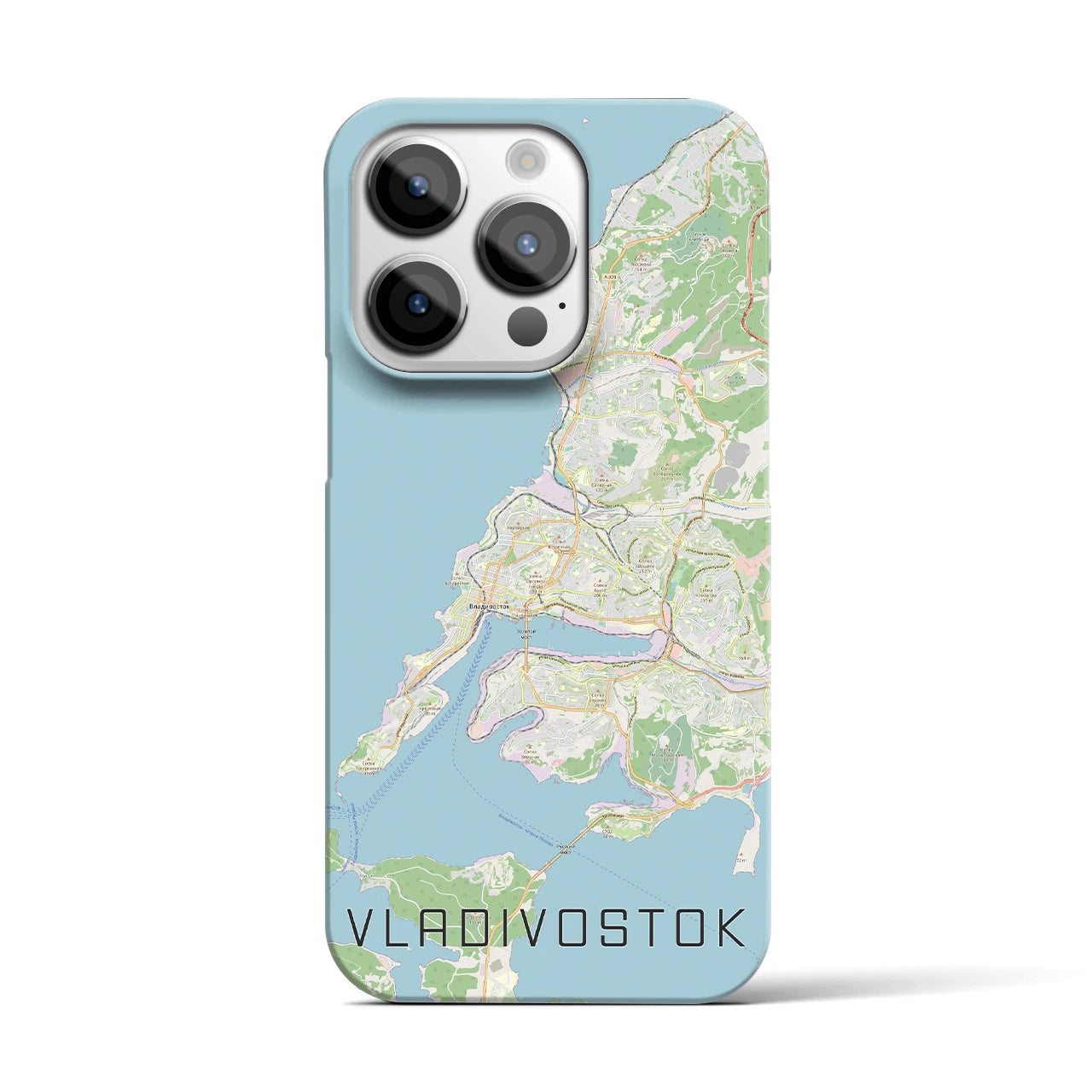 【ウラジオストク】地図柄iPhoneケース（バックカバータイプ・ナチュラル）iPhone 14 Pro 用
