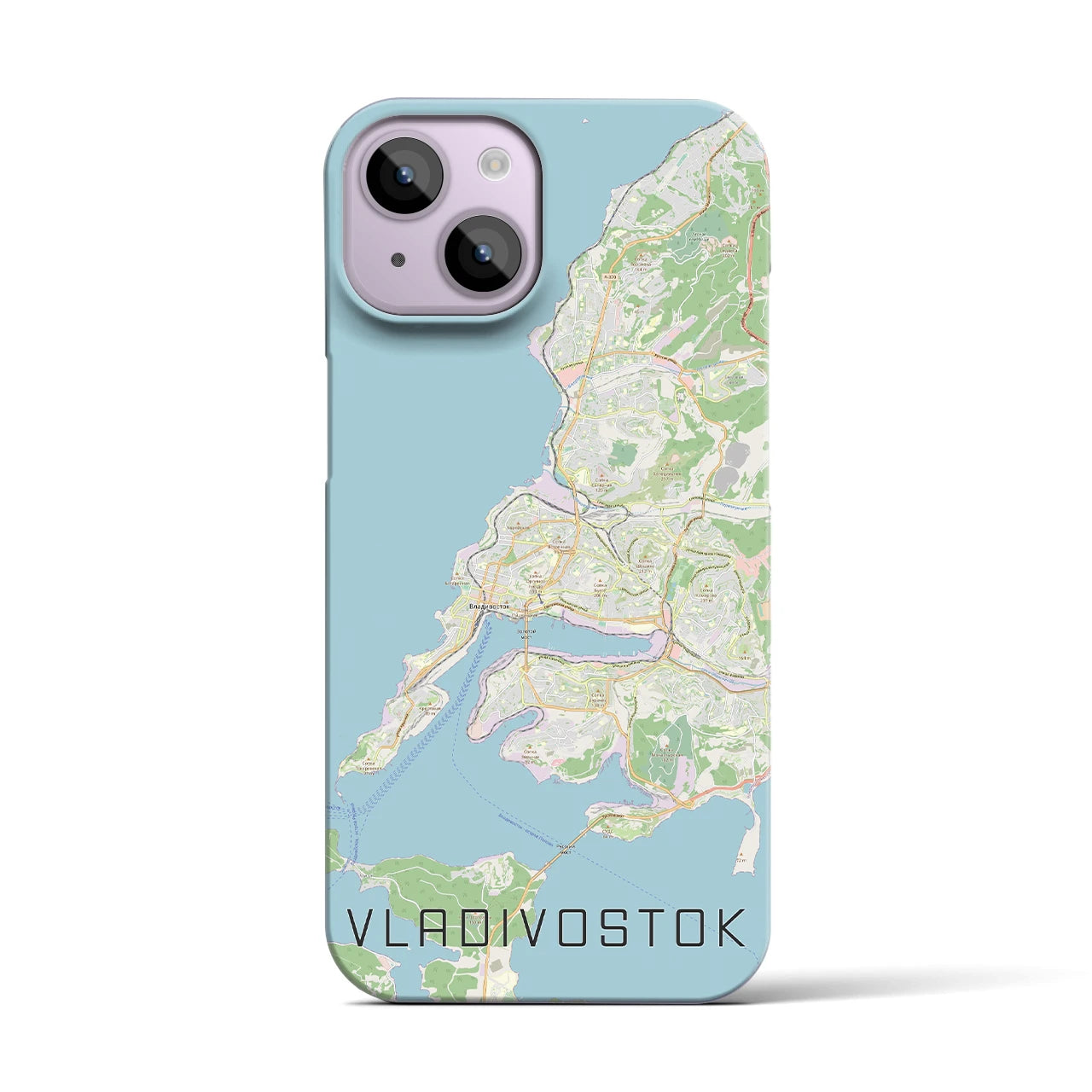 【ウラジオストク】地図柄iPhoneケース（バックカバータイプ・ナチュラル）iPhone 14 用