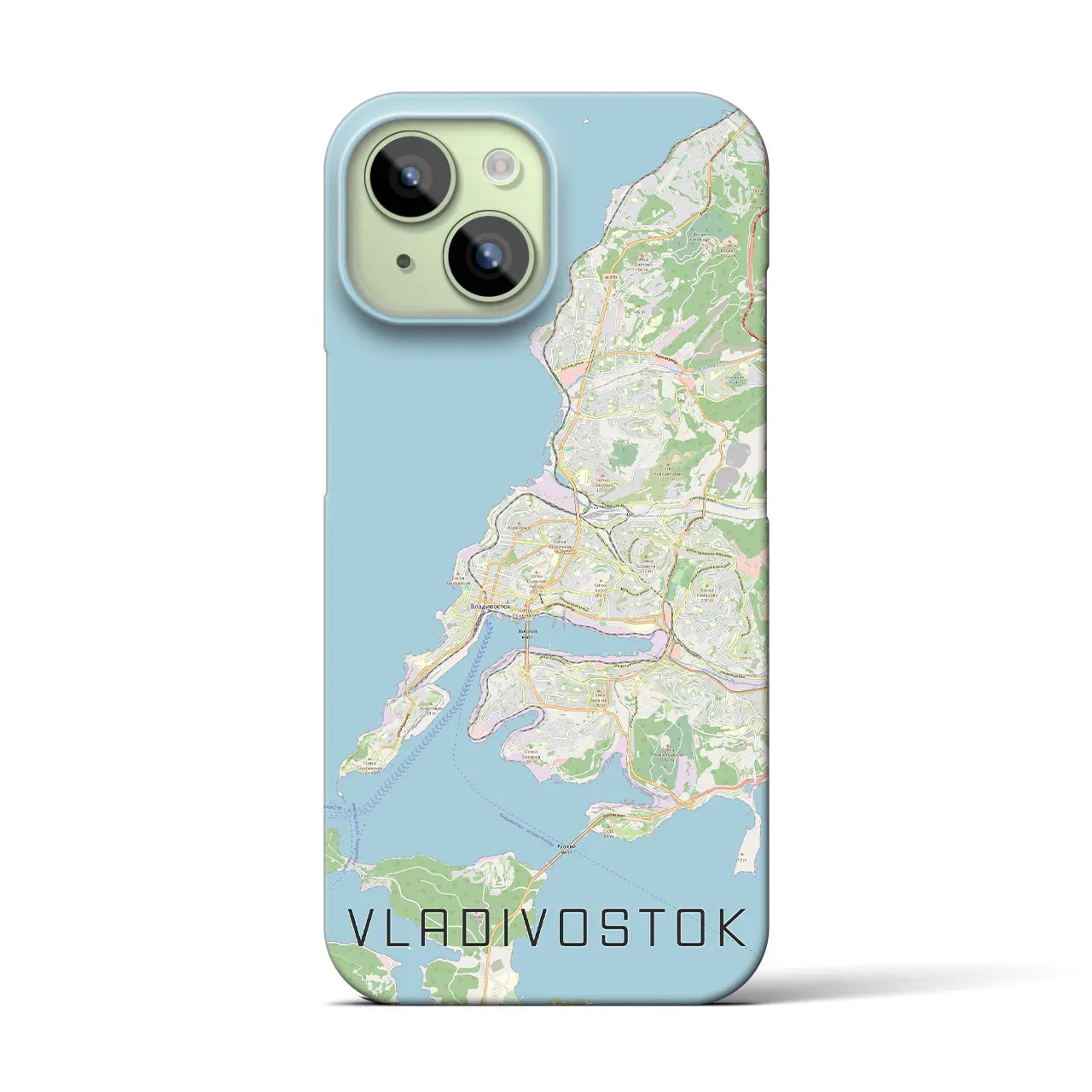 【ウラジオストク】地図柄iPhoneケース（バックカバータイプ・ナチュラル）iPhone 15 用