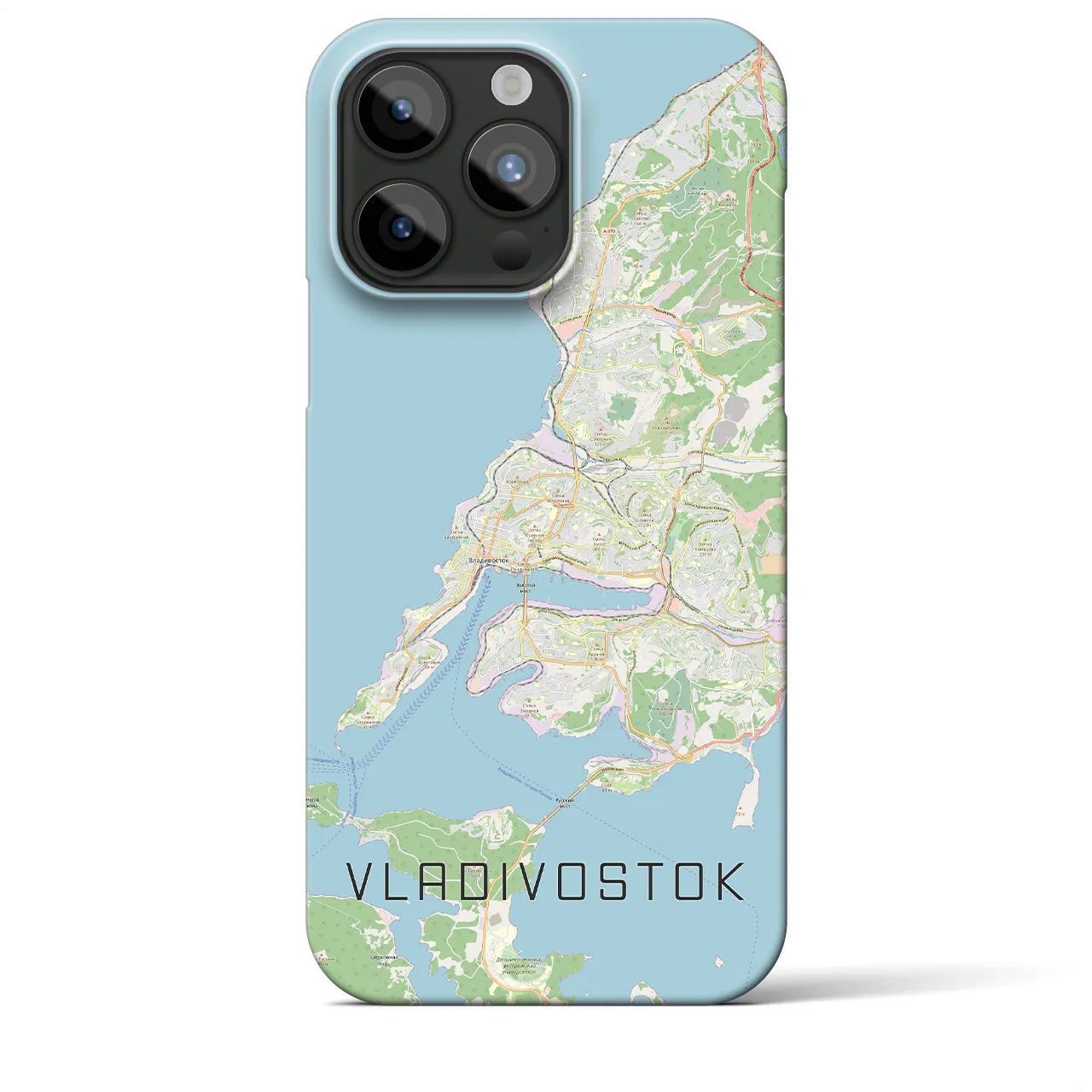 【ウラジオストク】地図柄iPhoneケース（バックカバータイプ・ナチュラル）iPhone 15 Pro Max 用