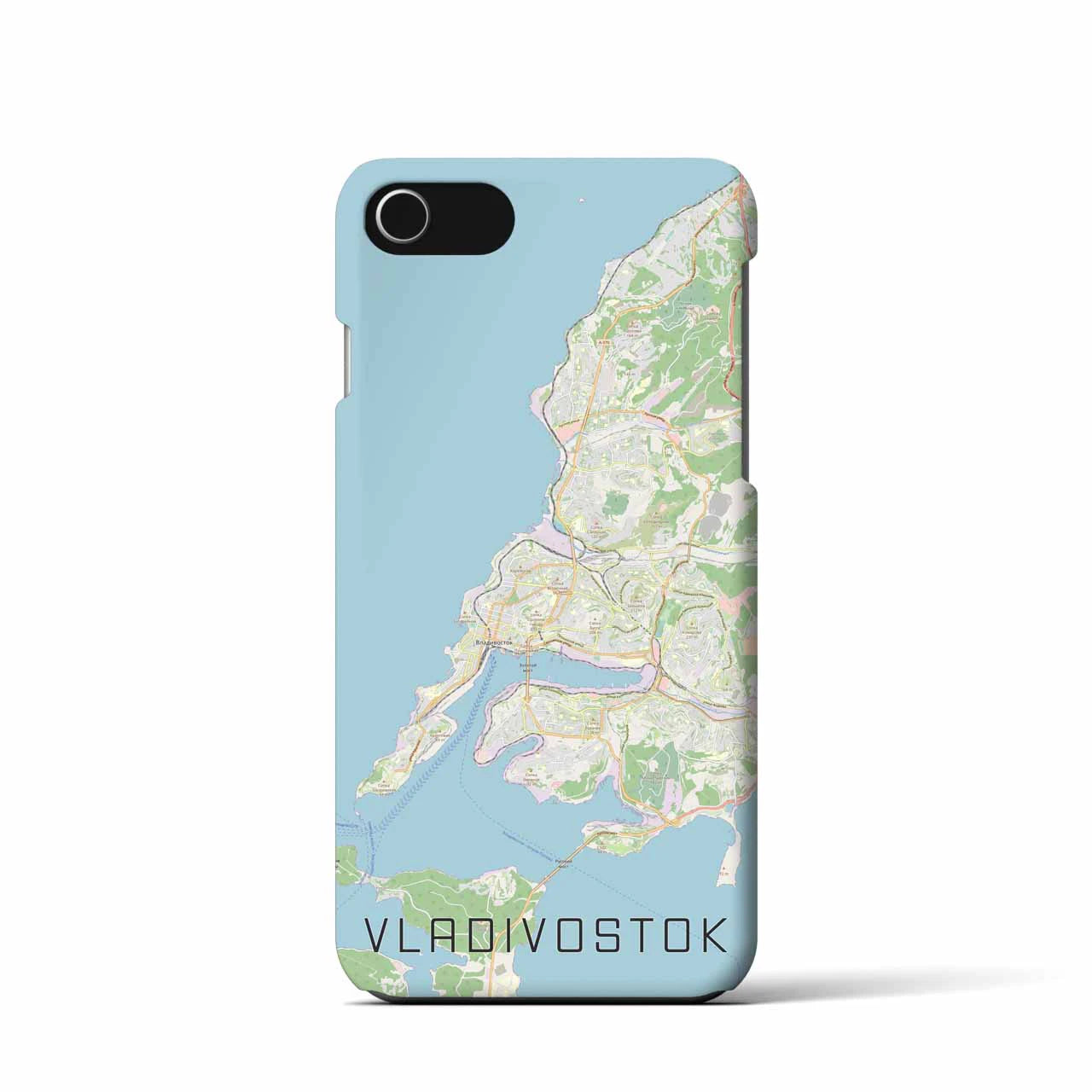 【ウラジオストク】地図柄iPhoneケース（バックカバータイプ・ナチュラル）iPhone SE（第3 / 第2世代） / 8 / 7 / 6s / 6 用