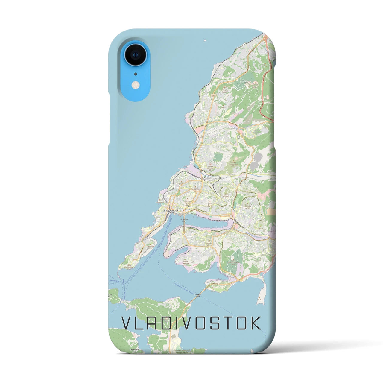 【ウラジオストク】地図柄iPhoneケース（バックカバータイプ・ナチュラル）iPhone XR 用
