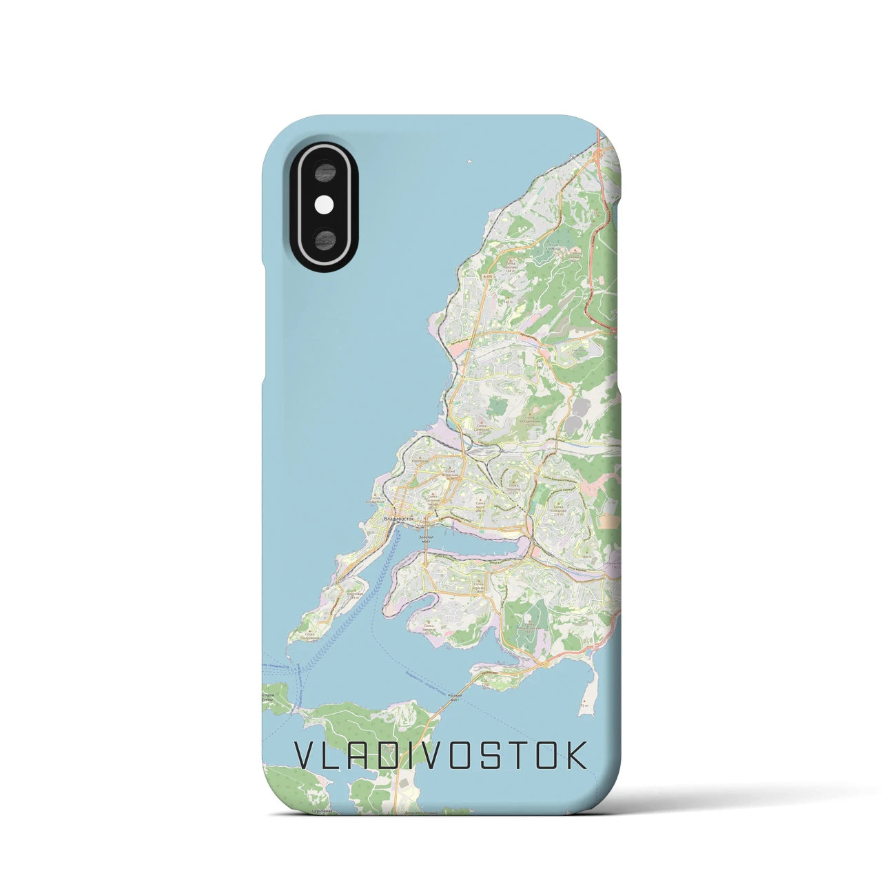 【ウラジオストク】地図柄iPhoneケース（バックカバータイプ・ナチュラル）iPhone XS / X 用
