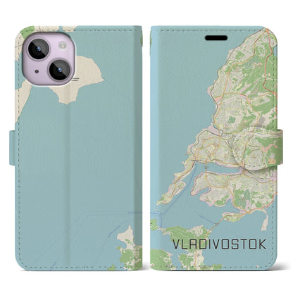【ウラジオストク（ロシア）】地図柄iPhoneケース（手帳タイプ）ナチュラル・iPhone 14 用