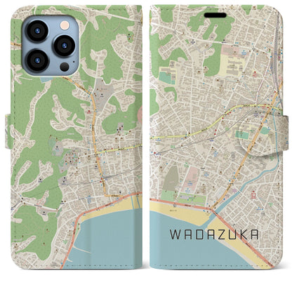【和田塚（神奈川県）】地図柄iPhoneケース（手帳タイプ）ナチュラル・iPhone 13 Pro Max 用