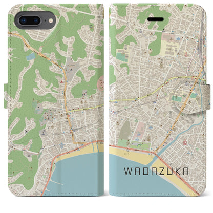 【和田塚（神奈川県）】地図柄iPhoneケース（手帳タイプ）ナチュラル・iPhone 8Plus /7Plus / 6sPlus / 6Plus 用