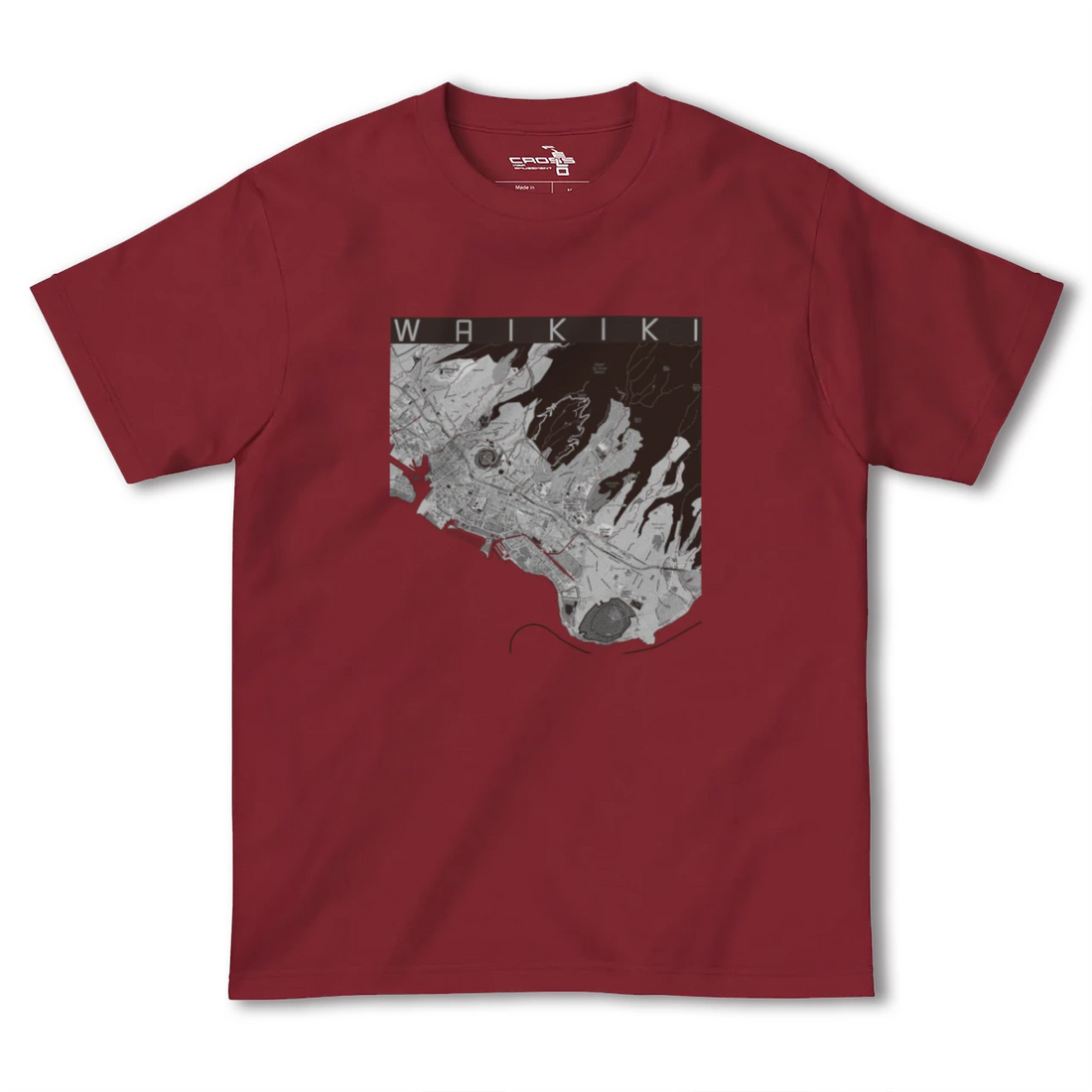 【ワイキキ2(アメリカ)】地図柄ヘビーウェイトTシャツ