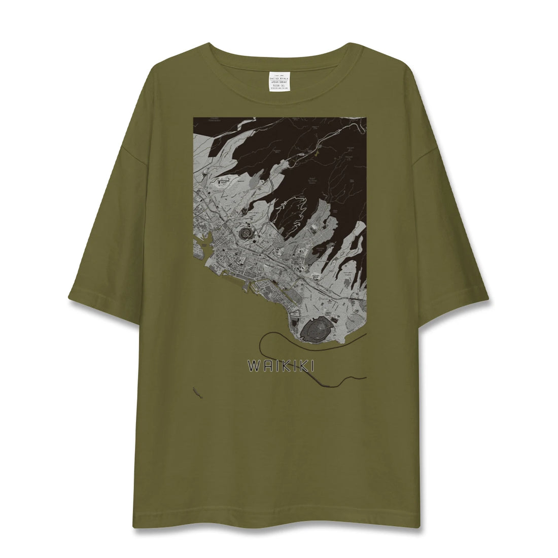 【ワイキキ2(アメリカ)】地図柄ビッグシルエットTシャツ