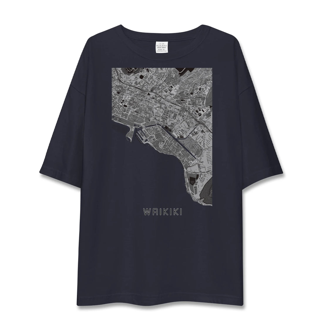 【ワイキキ（アメリカ）】地図柄ビッグシルエットTシャツ