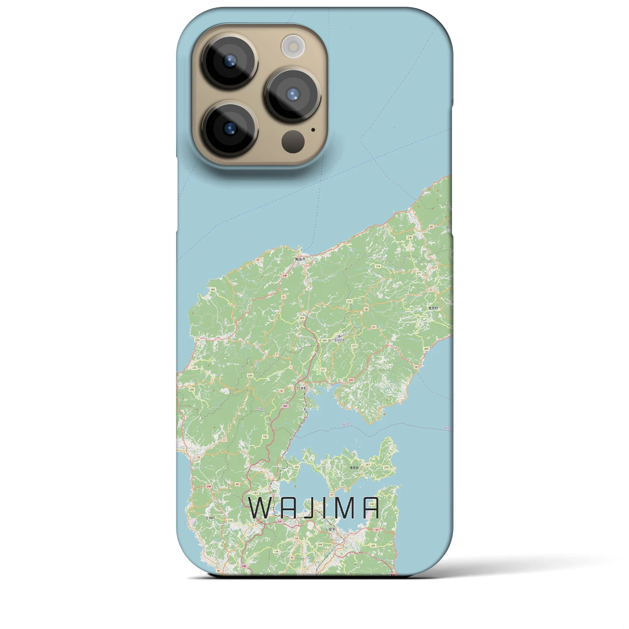 【輪島】地図柄iPhoneケース（バックカバータイプ・ナチュラル）iPhone 14 Pro Max 用