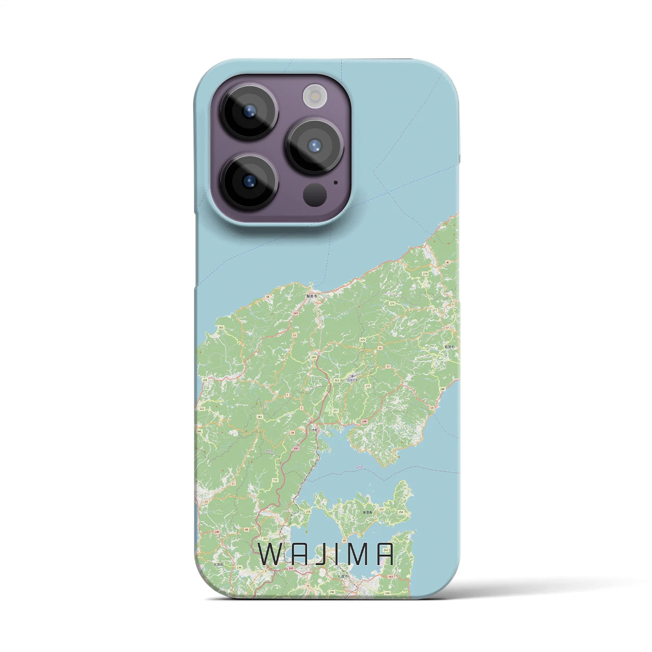 【輪島】地図柄iPhoneケース（バックカバータイプ・ナチュラル）iPhone 14 Pro 用