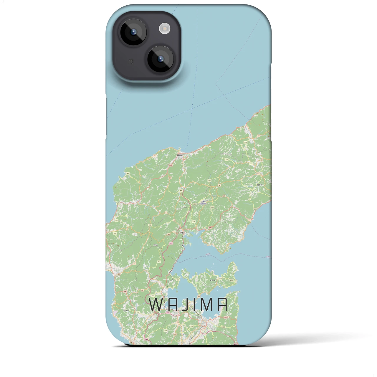 【輪島】地図柄iPhoneケース（バックカバータイプ・ナチュラル）iPhone 14 Plus 用
