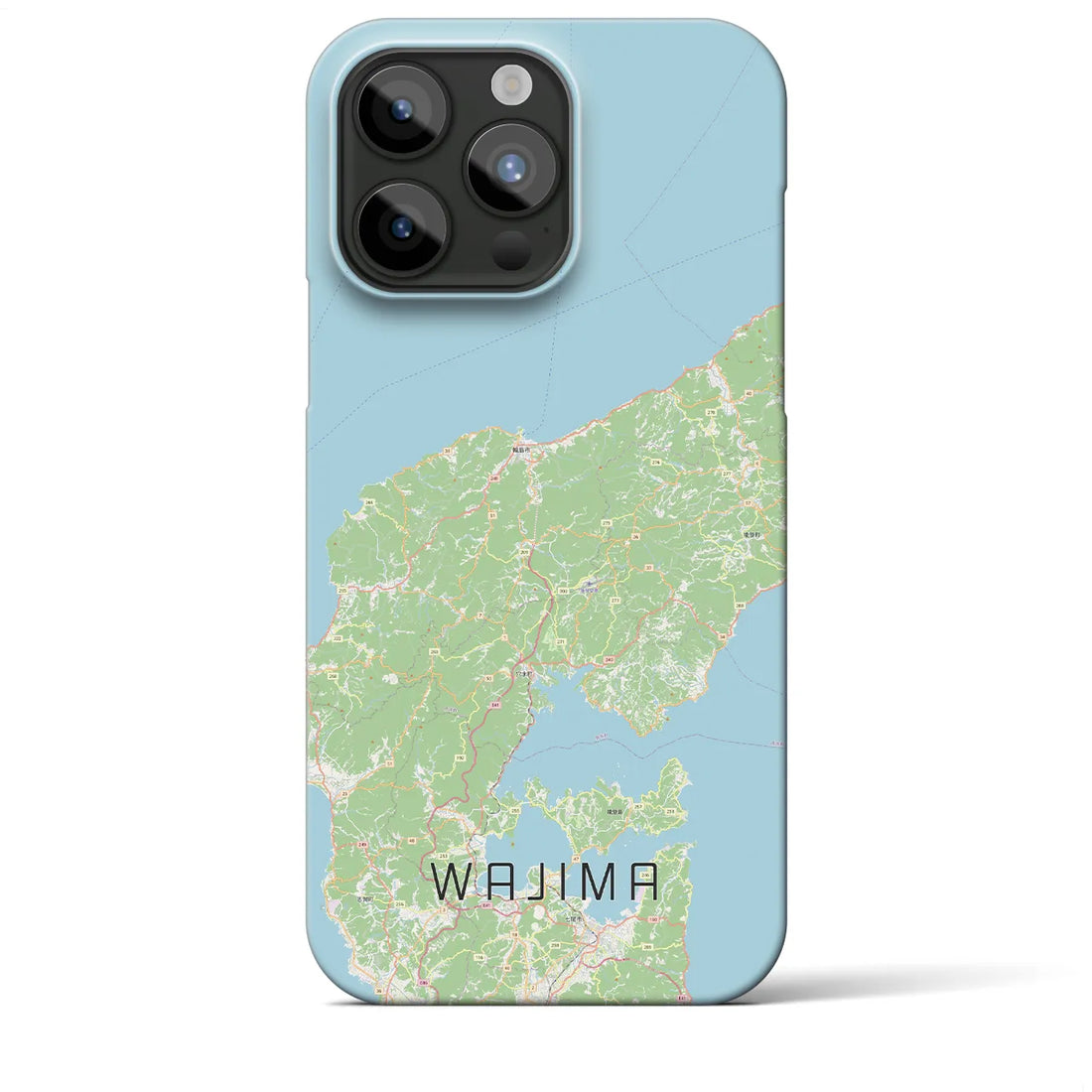 【輪島】地図柄iPhoneケース（バックカバータイプ・ナチュラル）iPhone 15 Pro Max 用