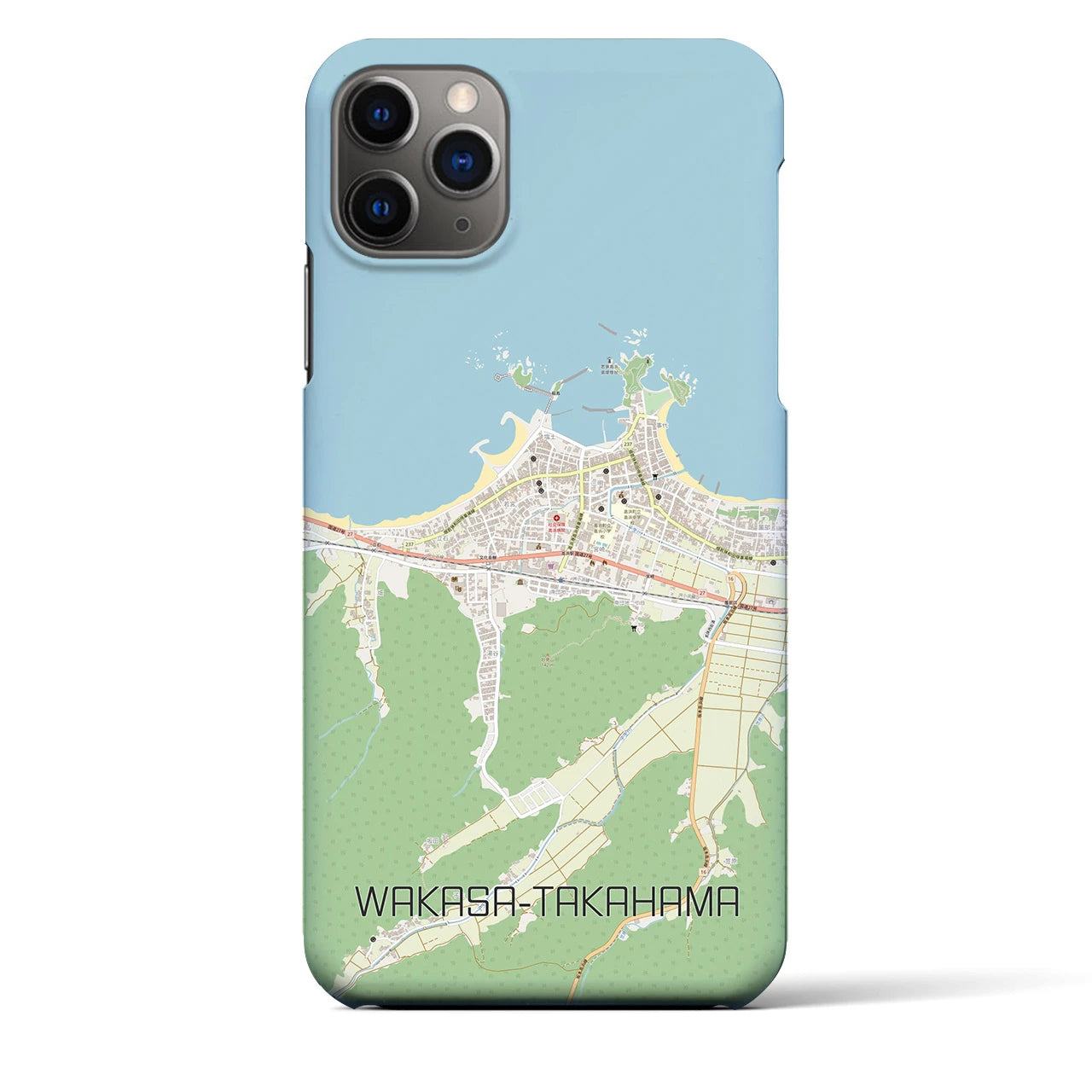 【若狭高浜】地図柄iPhoneケース（バックカバータイプ・ナチュラル）iPhone 11 Pro Max 用
