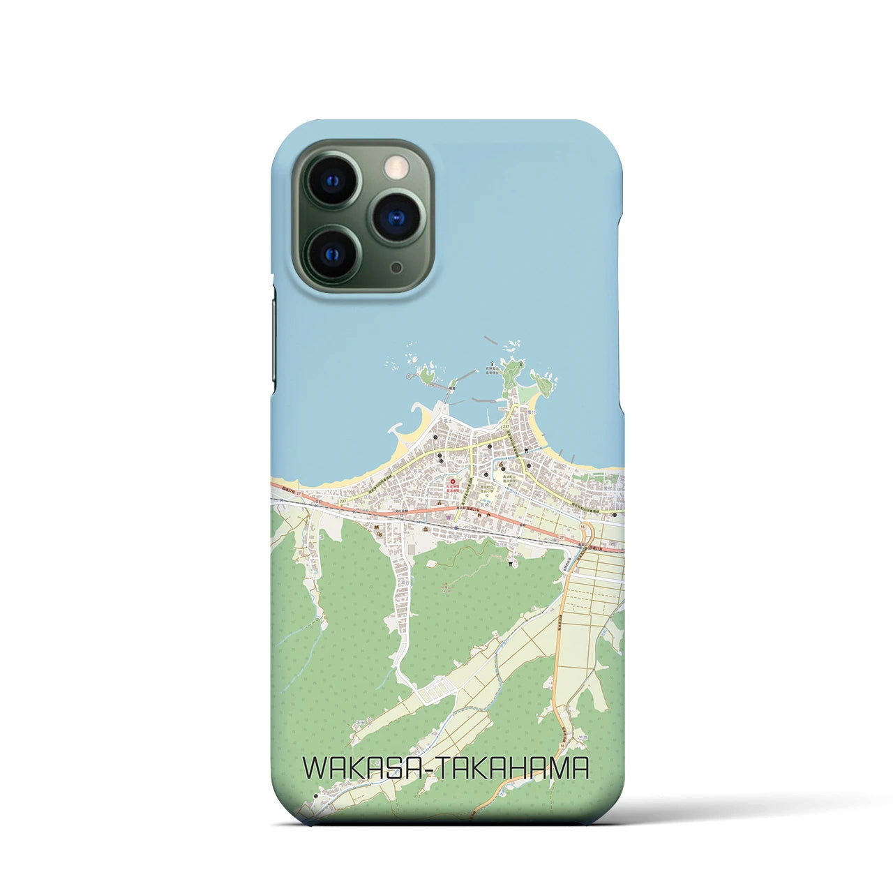 【若狭高浜】地図柄iPhoneケース（バックカバータイプ・ナチュラル）iPhone 11 Pro 用