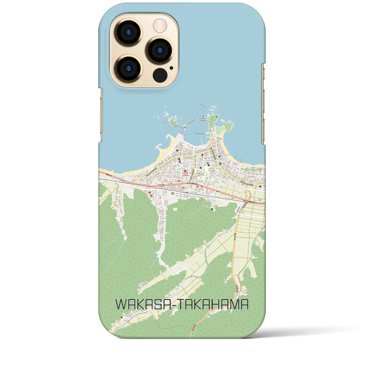 【若狭高浜】地図柄iPhoneケース（バックカバータイプ・ナチュラル）iPhone 12 Pro Max 用